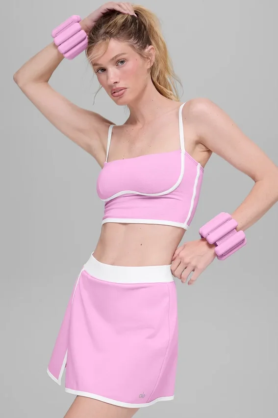Camiseta de tirantes con sujetador integrado Airbrush Streamlined - Rosa Candy Heart/Blanco
