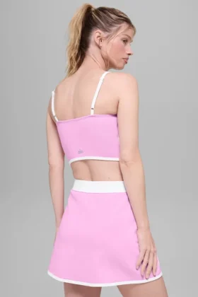 Camiseta de tirantes con sujetador integrado Airbrush Streamlined – Rosa Candy Heart/Blanco