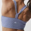 Camiseta de tirantes con sujetador integrado Airlift Gingham Sleek - Cuadros vichy azul marino
