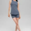 Camiseta de tirantes con sujetador integrado Alo Softsculpt Precision de manga larga - Bluestone