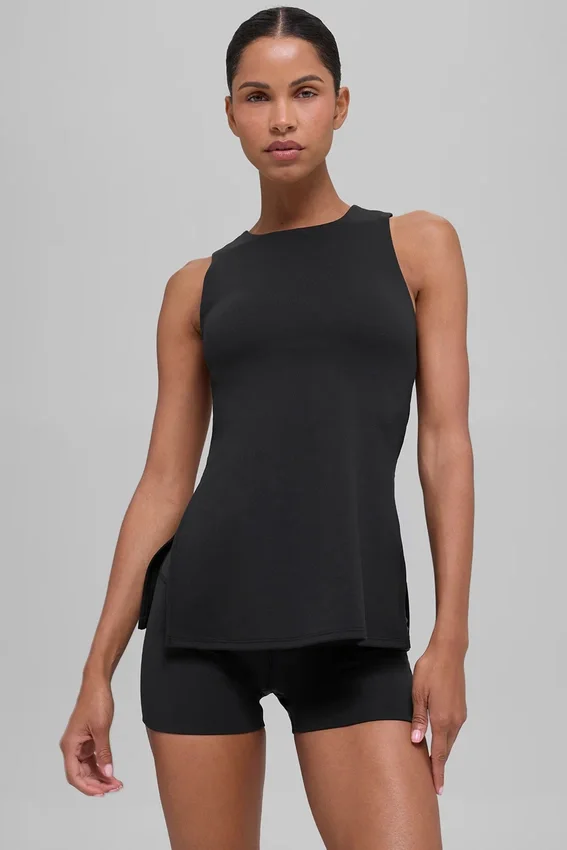 Camiseta de tirantes con sujetador integrado Alo Softsculpt Precision - Negro