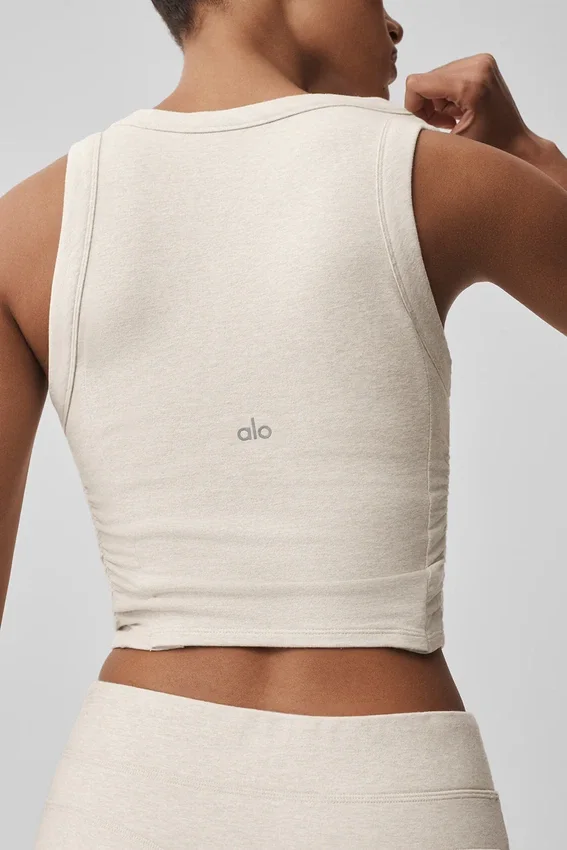 Camiseta de tirantes con sujetador Sway - Gris avena jaspeado