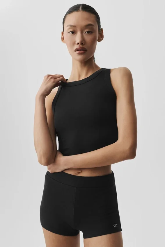 Camiseta de tirantes con sujetador Sway - Negro