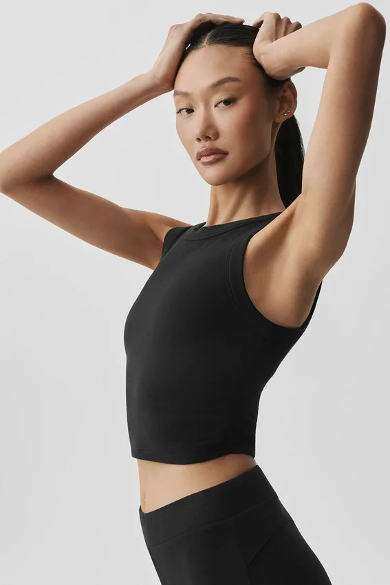 Camiseta de tirantes con sujetador Sway - Negro