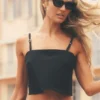 Camiseta de tirantes «Connection» corta — Negro