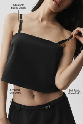 Camiseta de tirantes «Connection» corta — Negro