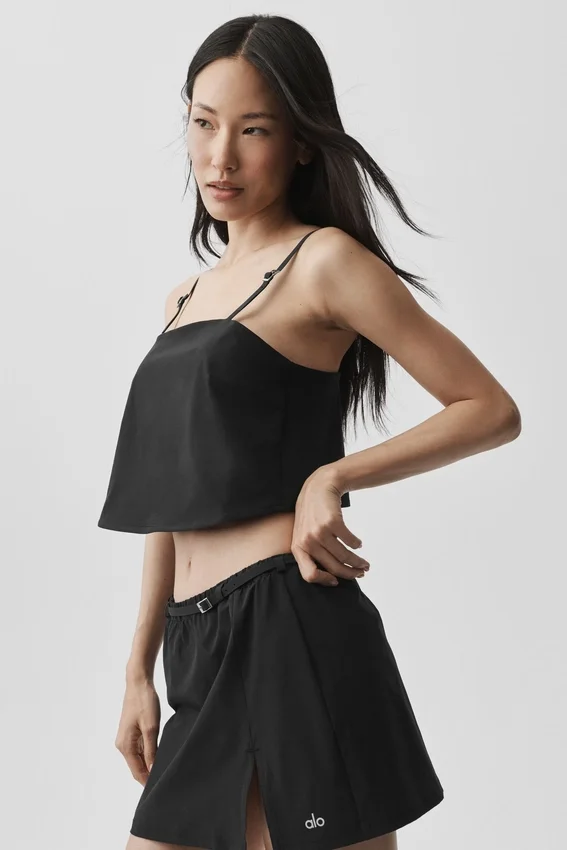 Camiseta de tirantes «Connection» corta — Negro