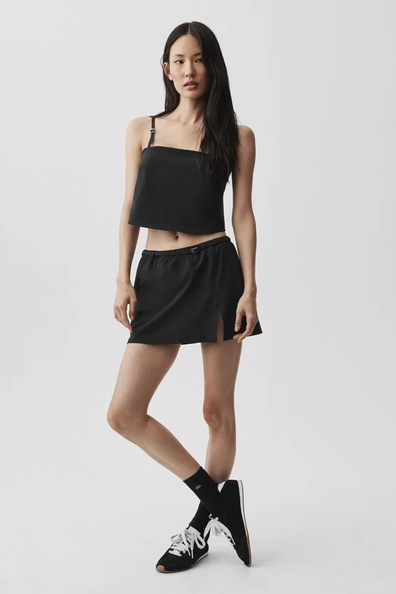 Camiseta de tirantes «Connection» corta — Negro