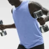 Camiseta de tirantes Conquer Muscle — Azul Provenza jaspeado