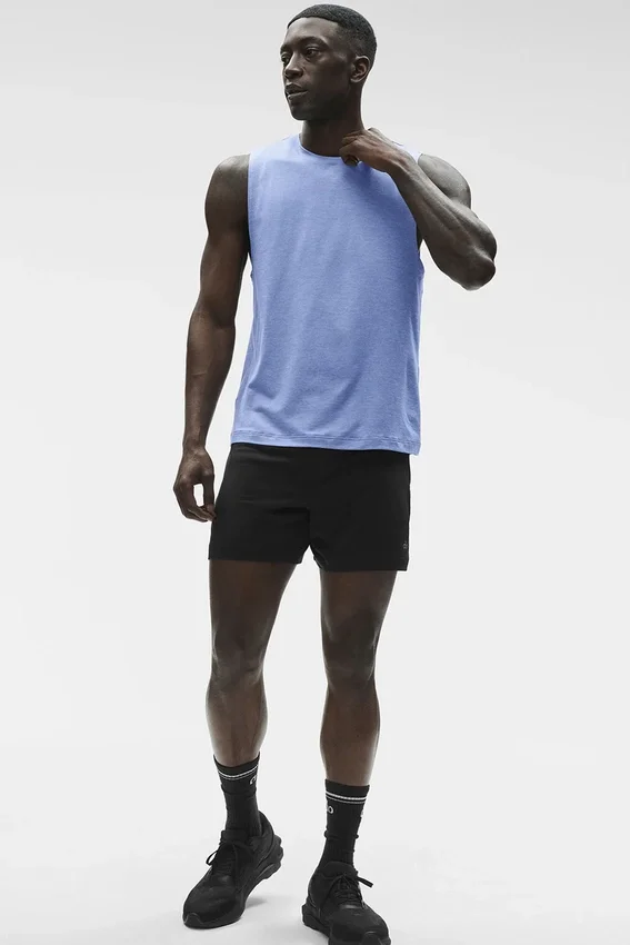 Camiseta de tirantes Conquer Muscle — Azul Provenza jaspeado