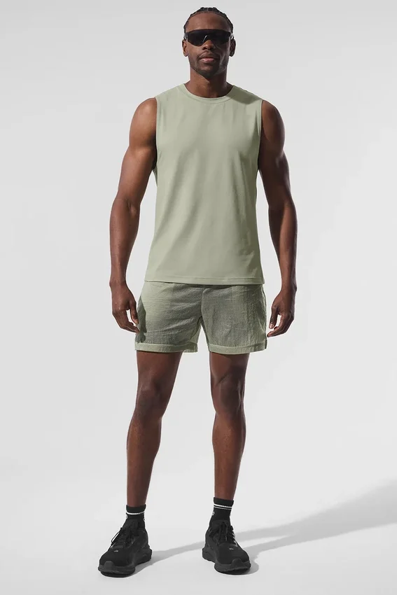 Camiseta de tirantes Conquer Muscle - Piedra caliza