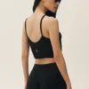 Camiseta de tirantes corta «Heat Wave» de seda y cachemira - Negro