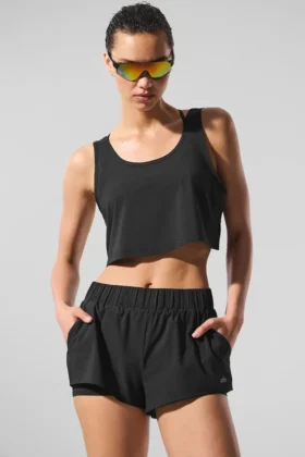 Camiseta de tirantes corta «Sport Star» - Negro