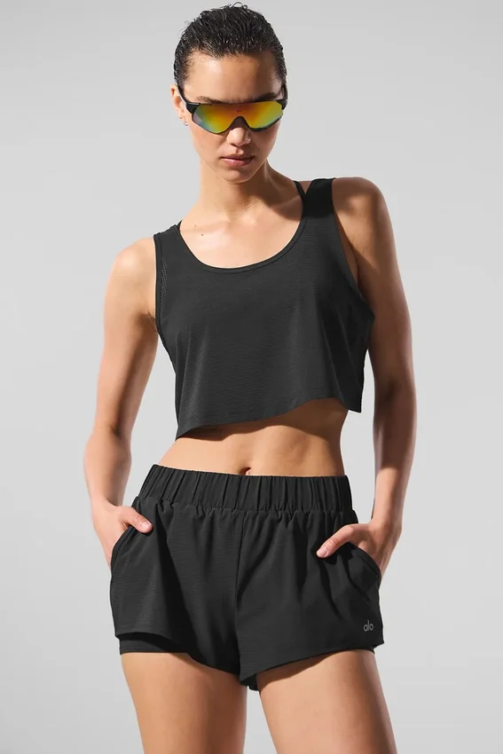 Camiseta de tirantes corta «Sport Star» - Negro