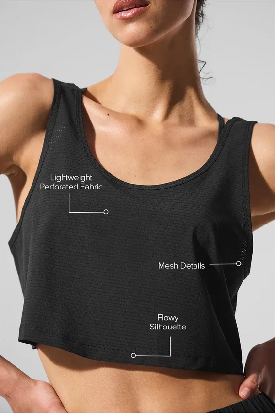 Camiseta de tirantes corta «Sport Star» - Negro