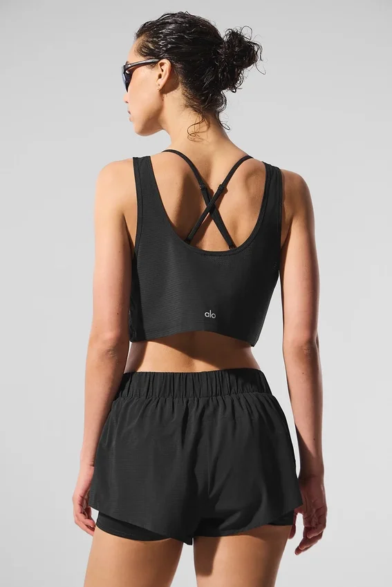 Camiseta de tirantes corta «Sport Star» - Negro