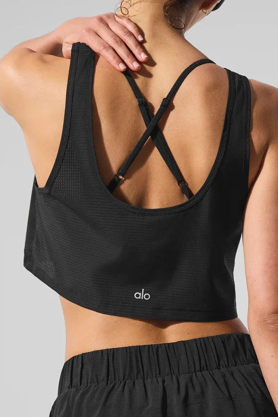 Camiseta de tirantes corta «Sport Star» - Negro