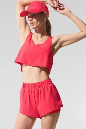 Camiseta de tirantes corta Sport Star – Rojo caramelo