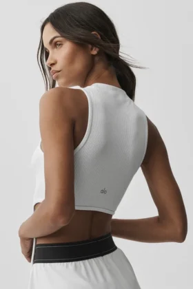 Camiseta de tirantes de Bienestar Rib Flaunt – Blanca