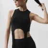 Camiseta de tirantes de Bienestar Rib Flaunt - Negro