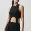 Camiseta de tirantes de Bienestar Rib Flaunt - Negro