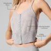 Camiseta de tirantes de cachemira transparente - Gris jaspeado deportivo