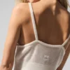 Camiseta de tirantes de cachemira transparente - Marfil