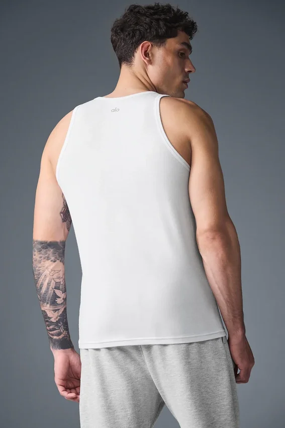 Camiseta de tirantes de modal acanalado para el día a día - Blanca