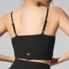 Camiseta de tirantes de punto acanalado «Delicate Lounge» - Negro