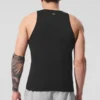 Camiseta de tirantes de punto elástico de modal para el día a día - Negro
