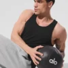 Camiseta de tirantes de punto elástico de modal para el día a día - Negro