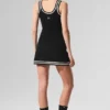 Camiseta de tirantes de punto «Tennis Club» — Negro/Marfil