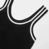 Camiseta de tirantes de punto «Tennis Club» — Negro/Marfil