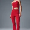 Camiseta de tirantes de punto vaquero con liguero - Rojo intenso/Rojo intenso oscuro