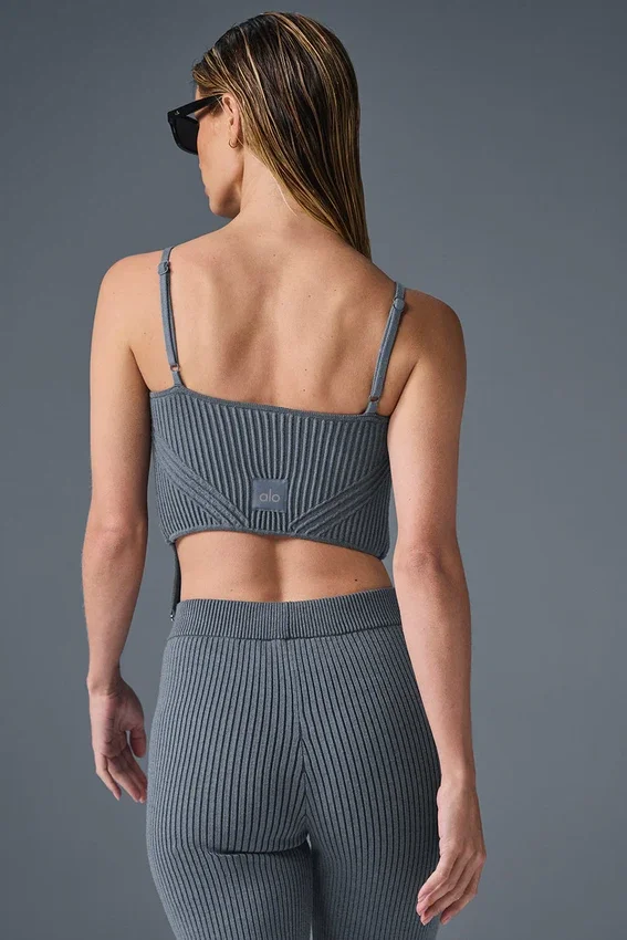 Camiseta de tirantes de punto vaquero - Gris acero/antracita