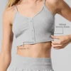 Camiseta de tirantes «Delicate Lounge» de punto acanalado - Gris jaspeado deportivo