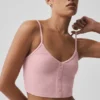 Camiseta de tirantes «Delicate Lounge» de punto acanalado - Rosa vintage