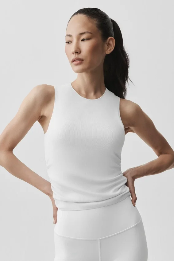 Camiseta de tirantes «En Pointe» de canalé - Blanco