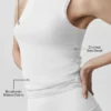 Camiseta de tirantes «En Pointe» de canalé - Blanco