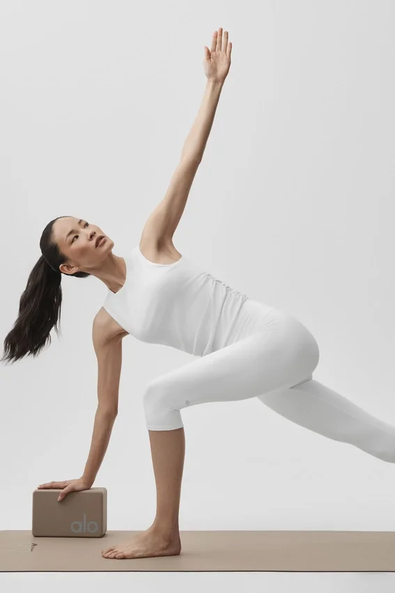 Camiseta de tirantes «En Pointe» de canalé - Blanco