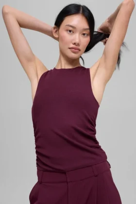 Camiseta de tirantes «En Pointe» de canalé - Burdeos