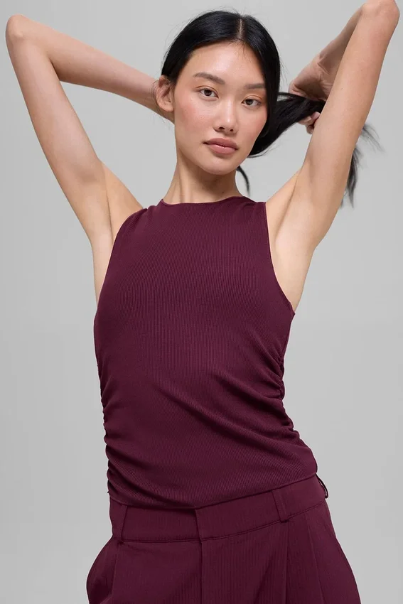 Camiseta de tirantes «En Pointe» de canalé - Burdeos