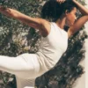 Camiseta de tirantes «En Pointe» de canalé - Marfil
