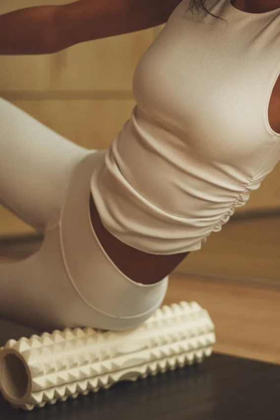 Camiseta de tirantes «En Pointe» de canalé - Marfil