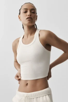 Camiseta de tirantes Goddess Ribbed Go-To - Marfil