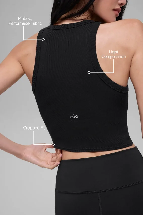 Camiseta de tirantes «Goddess Ribbed Go-To» - Negro