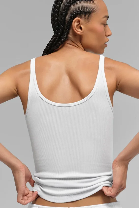 Camiseta de tirantes Prosper de canalé - Blanca