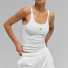 Camiseta de tirantes Prosper de canalé - Blanca