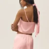 Camiseta de tirantes Radiance de mezcla de seda - Rosa soleado