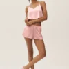 Camiseta de tirantes Radiance de mezcla de seda - Rosa soleado